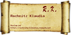 Rechnitz Klaudia névjegykártya
